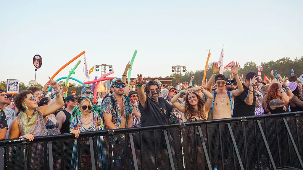 Crowd enjoying live music at Elements Music and Arts Festival 2025 in Long Pond, Pennsylvania