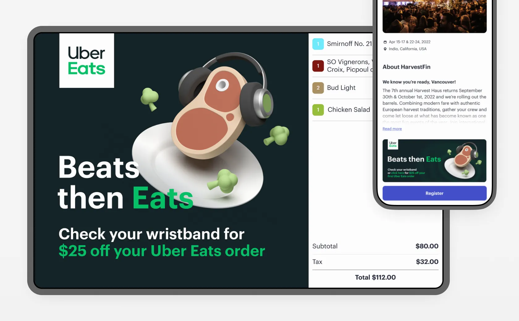 Billfold Engage campaign with Uber Eats festival activation