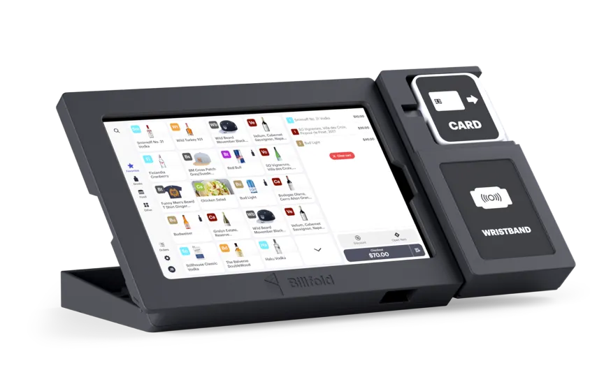 Billfold single-screen POS terminal for event sales and cashless payments