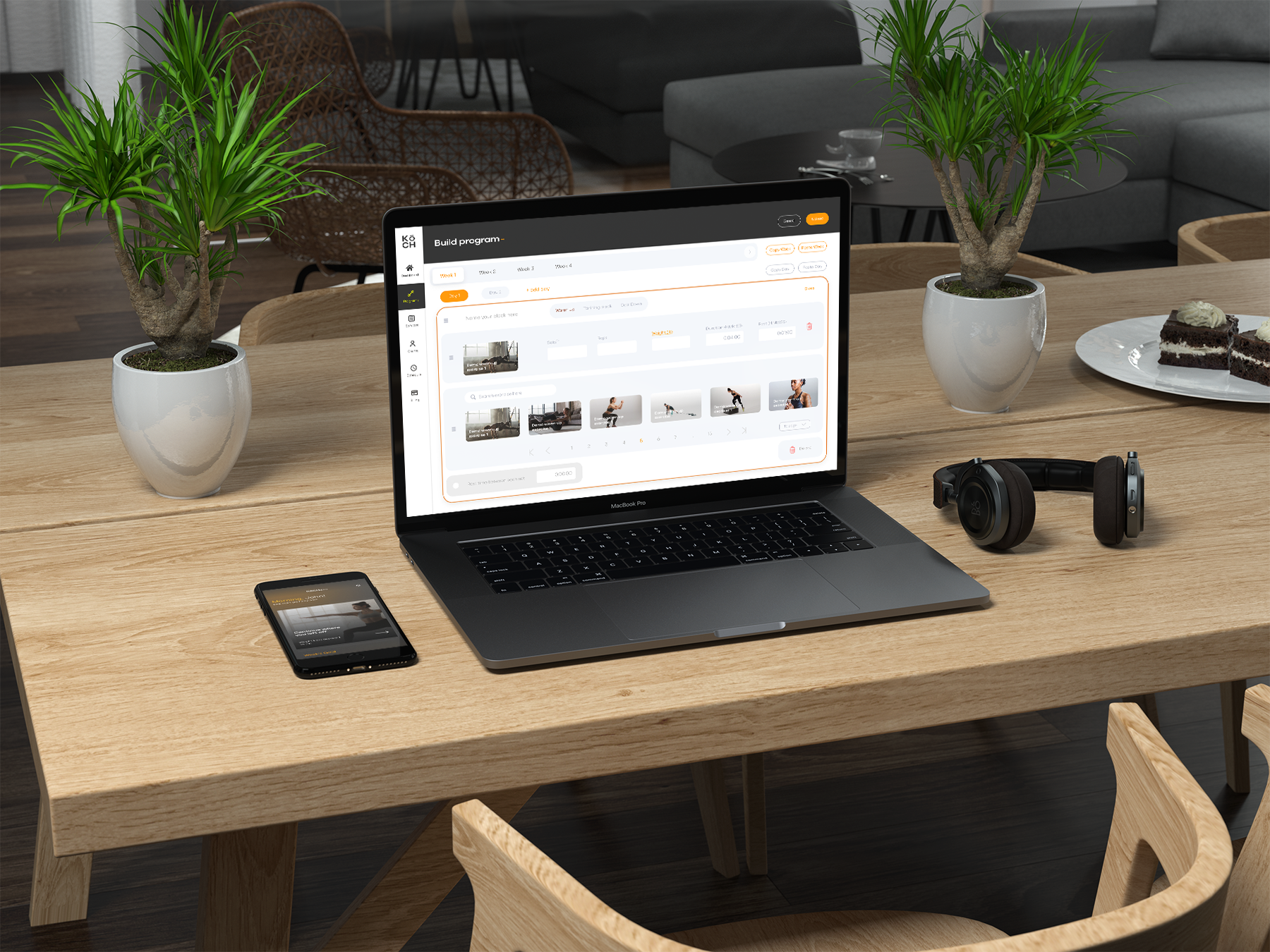 KōCH laptop and phone mockup