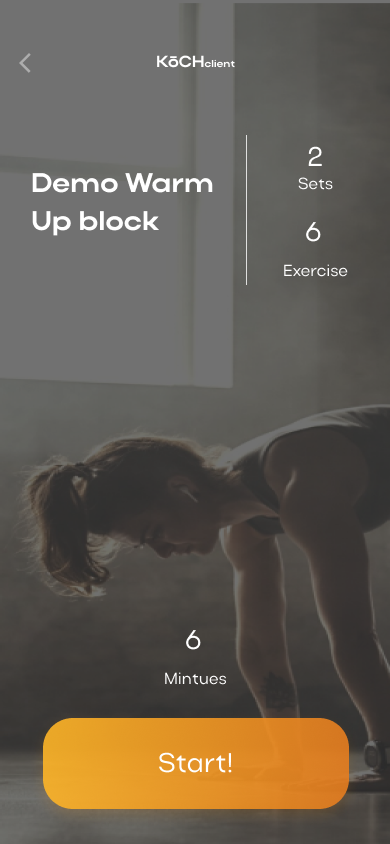 KōCH mobile exercise screen
