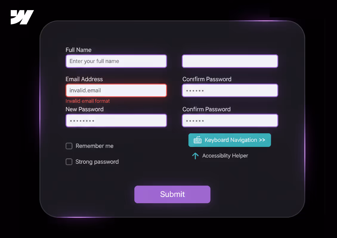 Webflow Form Accessibility Tips