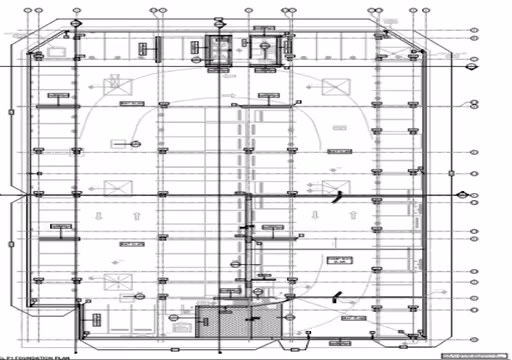 Architectural floor plan showing room layout, walls, doors, and structural details in black lines.