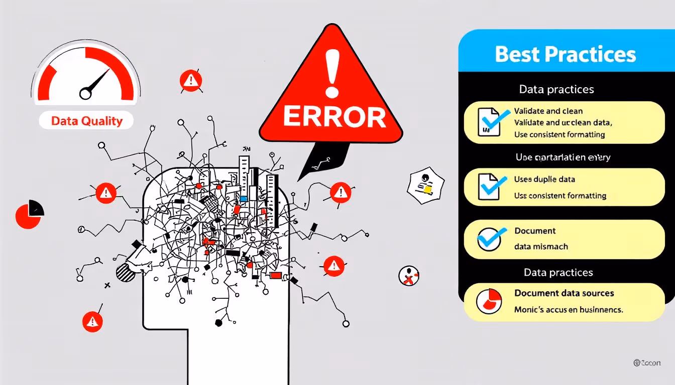 An image showing common data quality issues, including incomplete and inconsistent data.