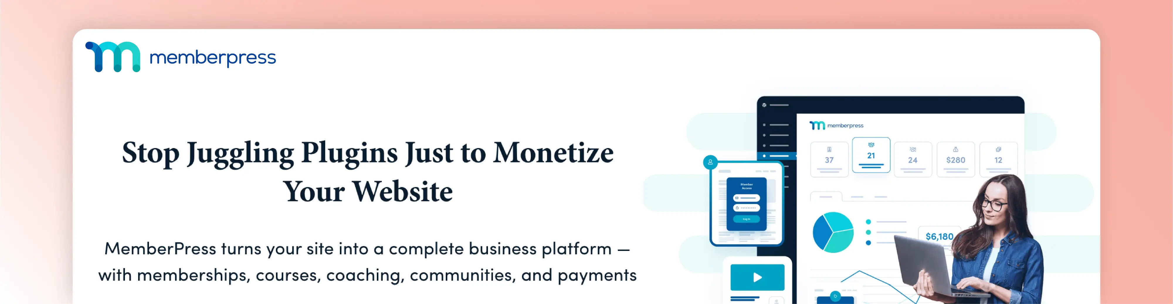 MemberPress WordPress membership plugin for paid subscriptions, gated content, and payments.
