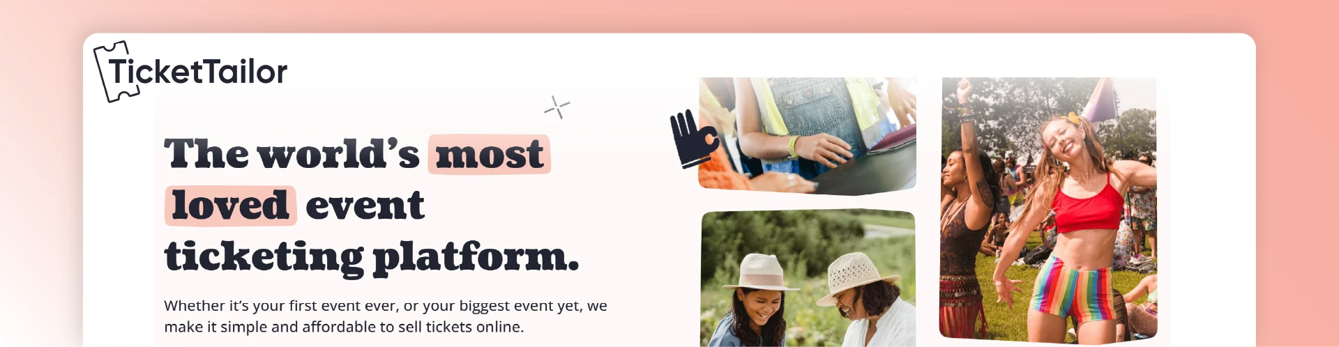 TicketTailor event registration software interface for customizable ticket sales.
