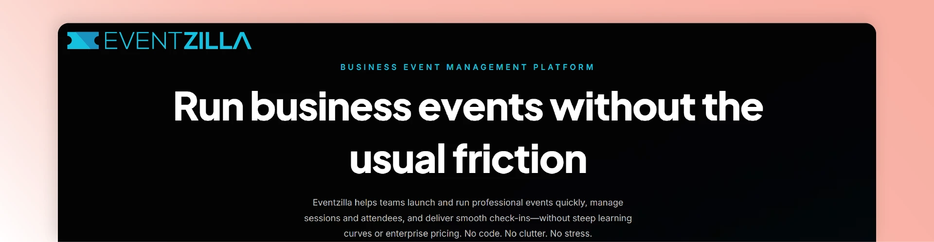 Eventzilla event registration software for managing business events and attendees.