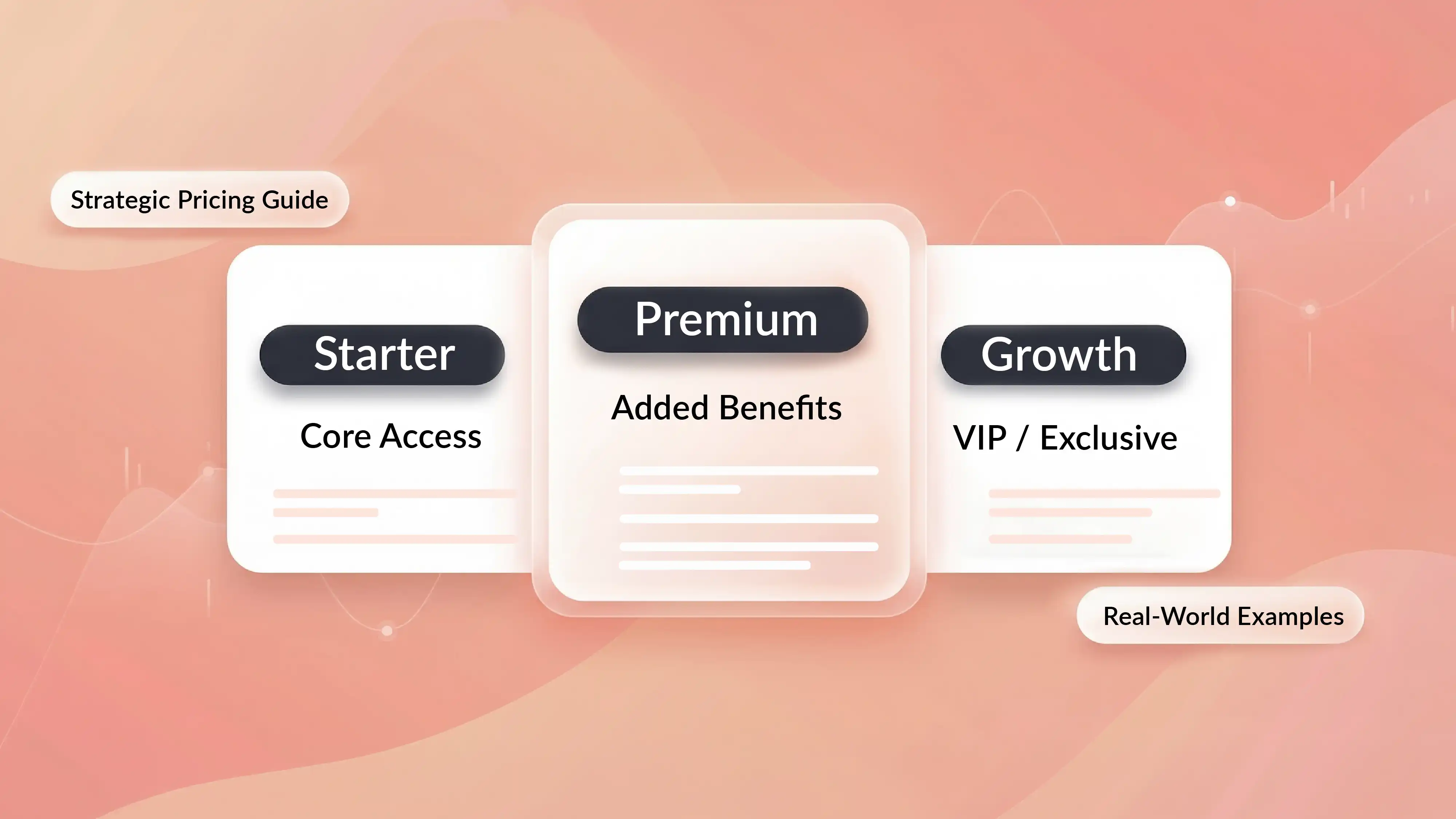 Membership pricing strategy cover showing starter, premium, and growth tiers with strategic pricing examples.