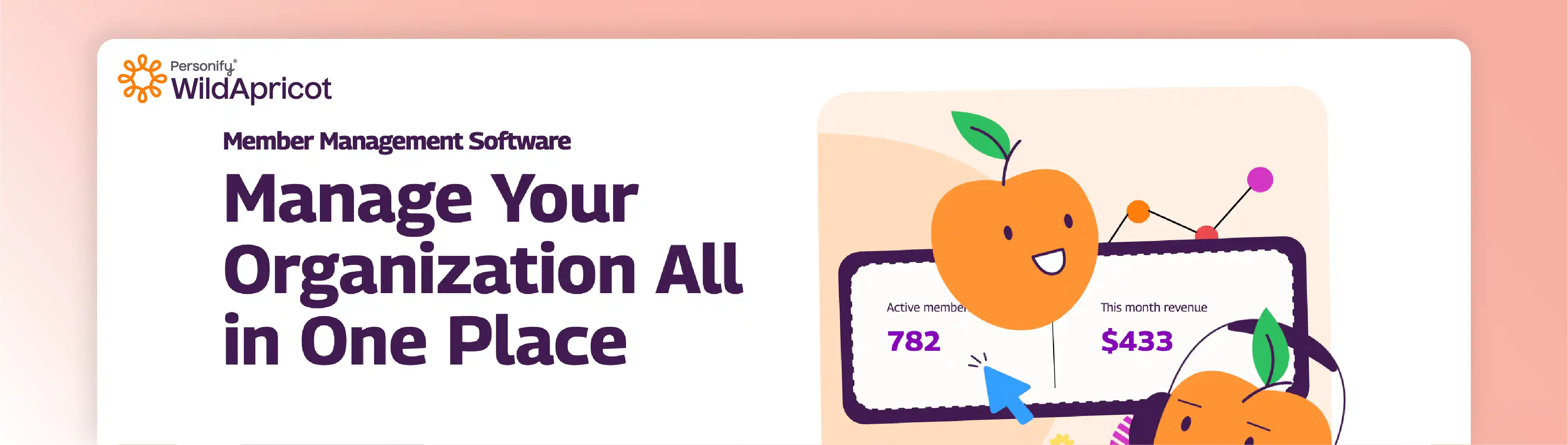 WildApricot alumni management software example showing all-in-one organization and member management dashboard.