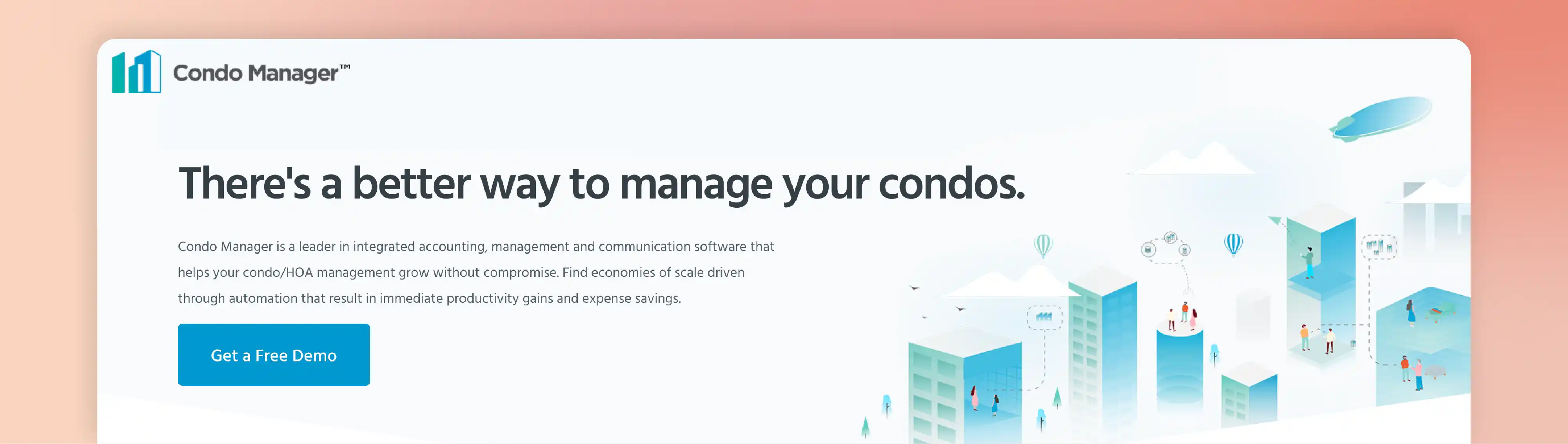 Condo Manager HOA management software homepage for condo accounting, communication, and operations.