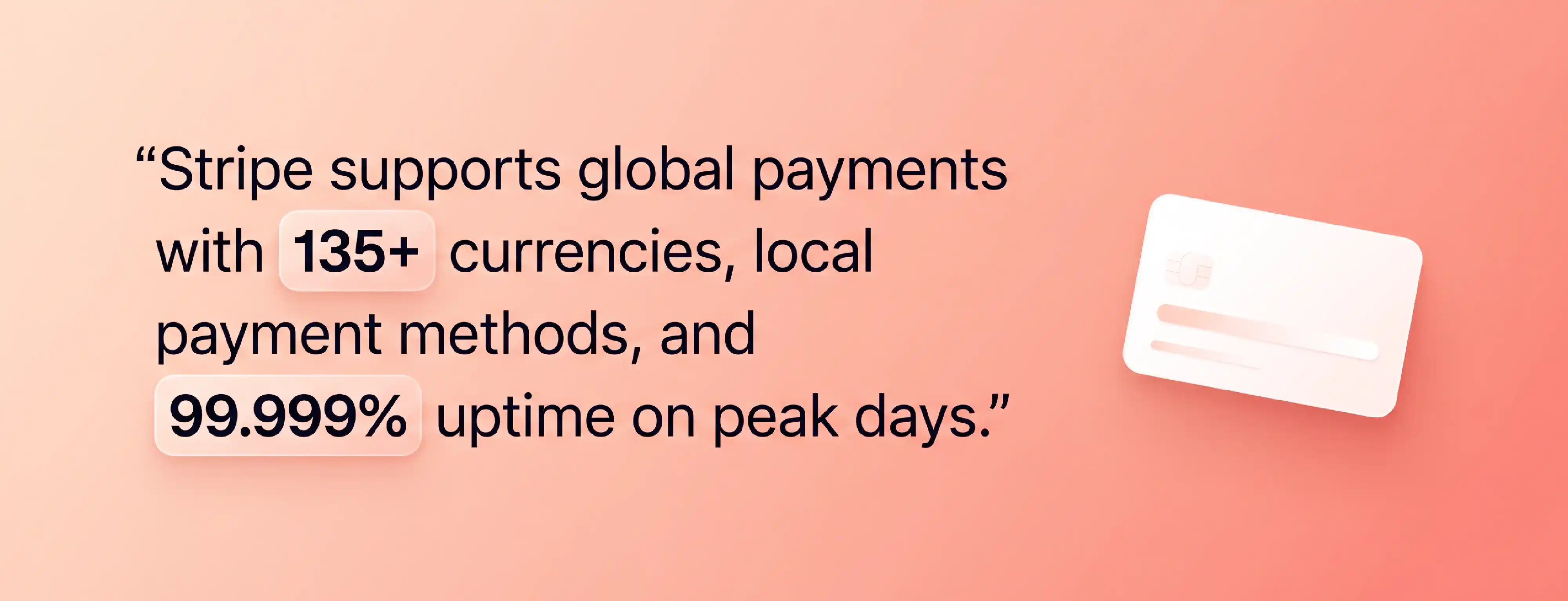 Stripe membership management visual showing global payments, currencies, and uptime.