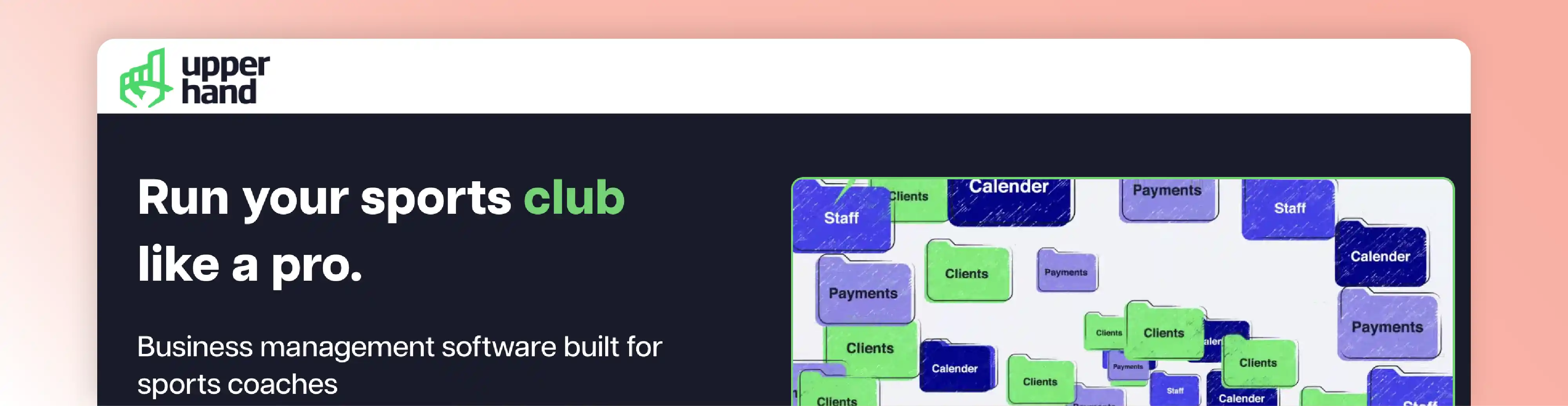 Upper Hand tennis club management software for sports club operations and payments.