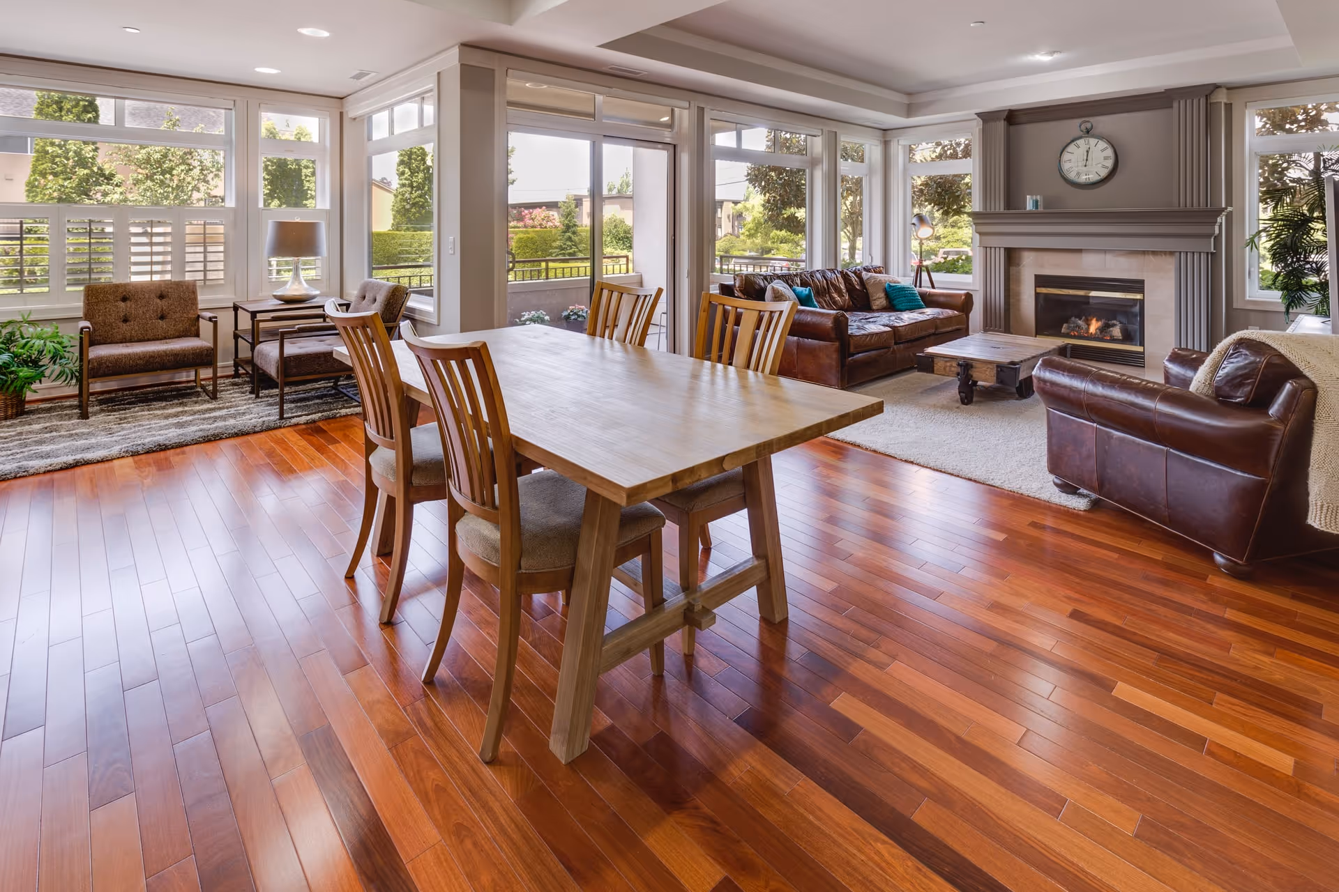 Brand new hardwood floor installation