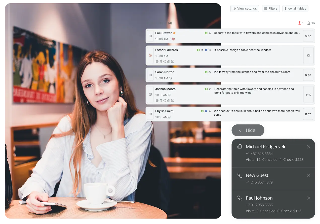 The girl next to the Hostme interface