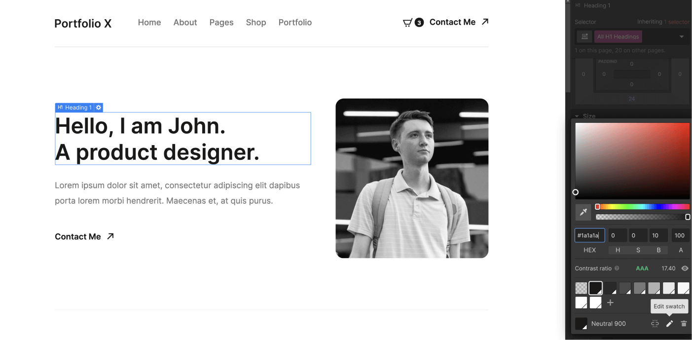 Colors - Portfolio Z Webflow Template