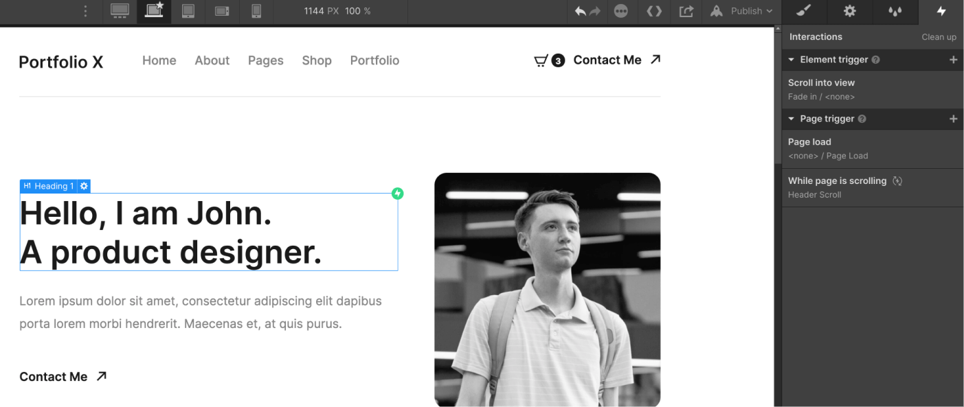 Animations - Portfolio Z Webflow Template
