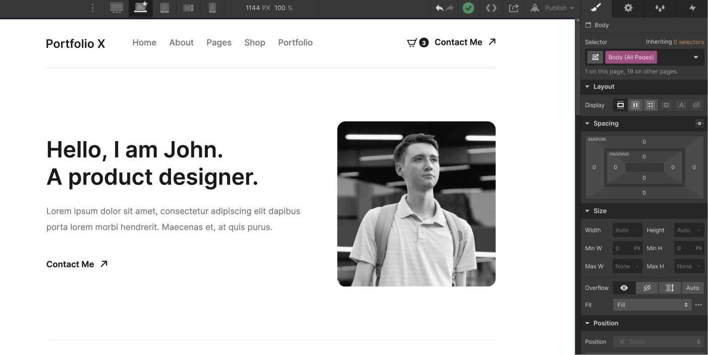 Typography - Portfolio Z Webflow Template