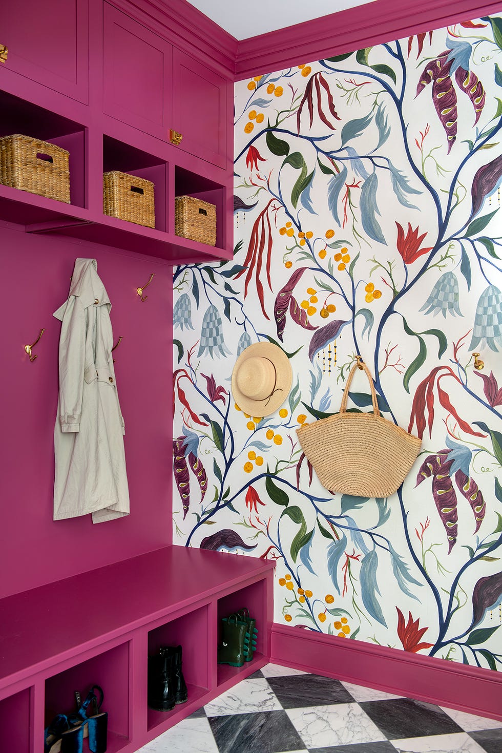 berry red entryway