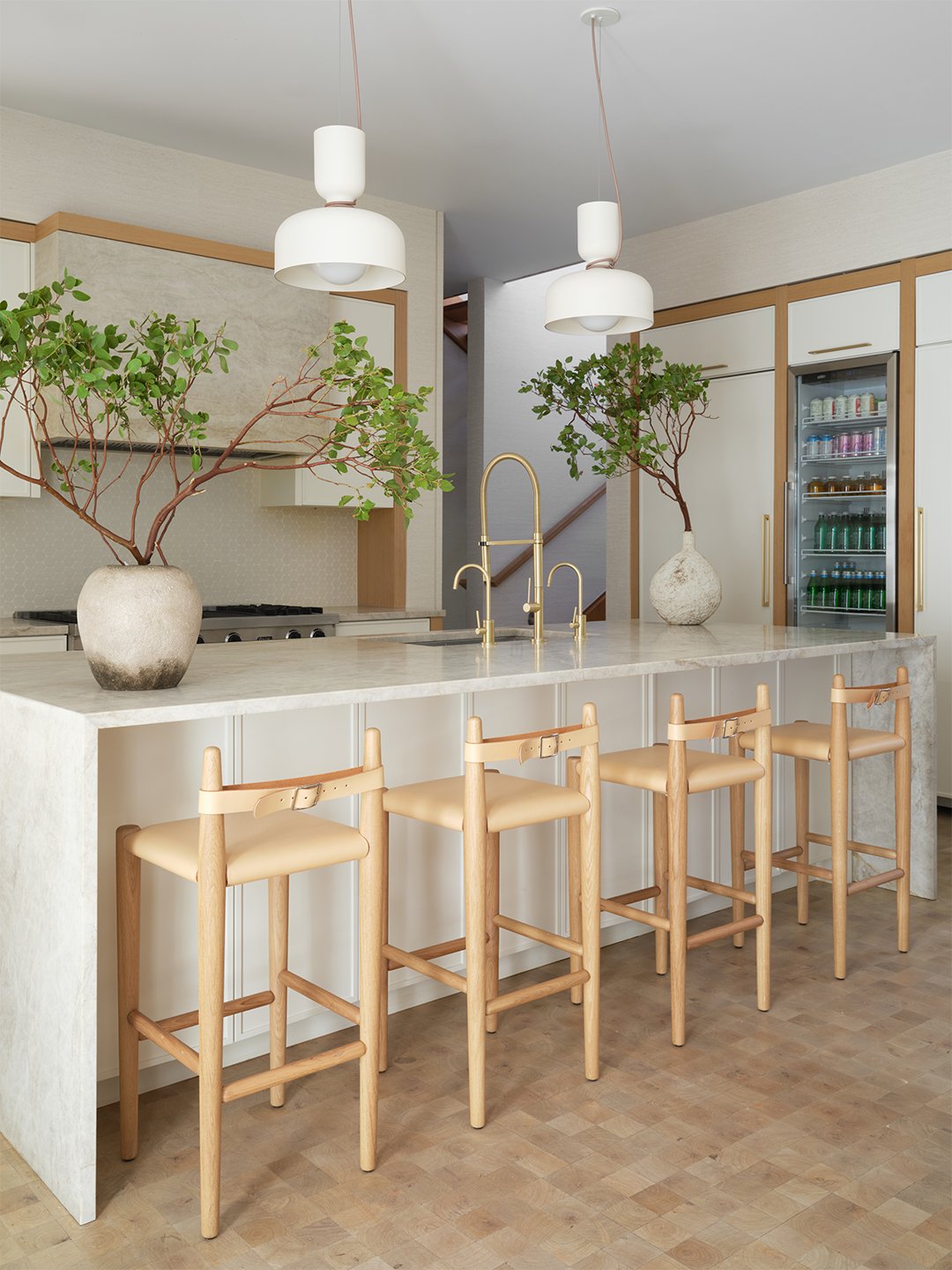 waterfall kitchen island