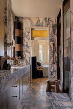 Photographed by Anson Smart, interior design by Flack Studio, styled by Joseph Gardner. From coloured glass and marble fill this 1906-built mini mansion overlooking Rushcutters Bay