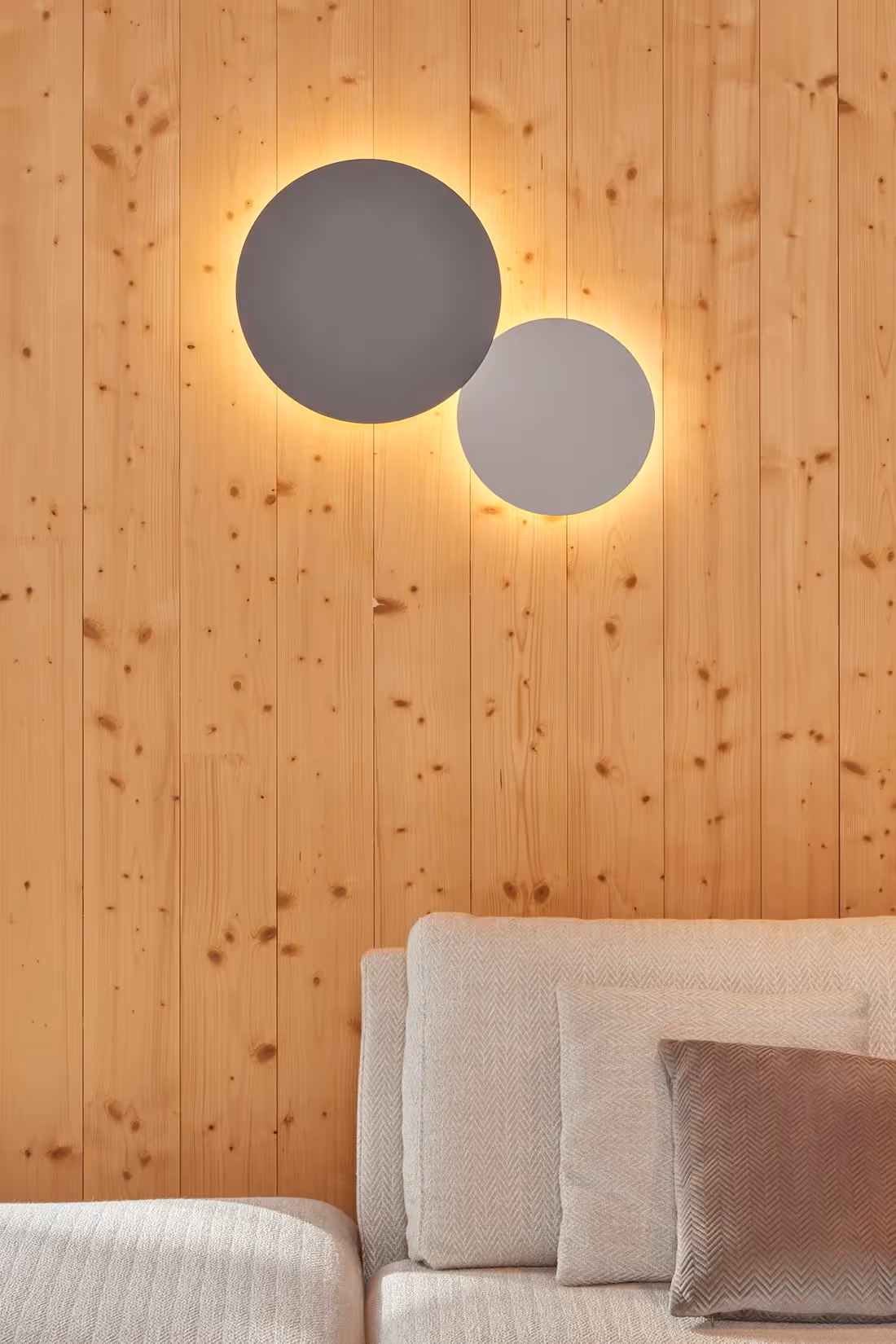 Ronde schijven voor indirecte wandverlichting.