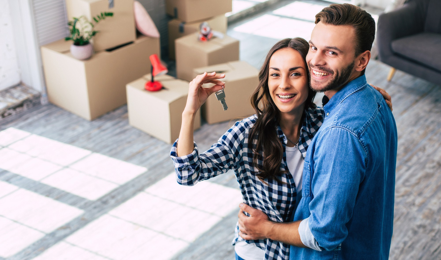 couple buying a new house