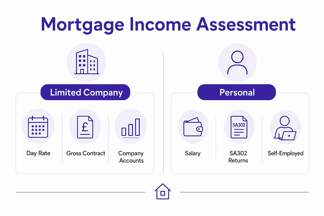 Infographic comparing mortgage income assessment methods