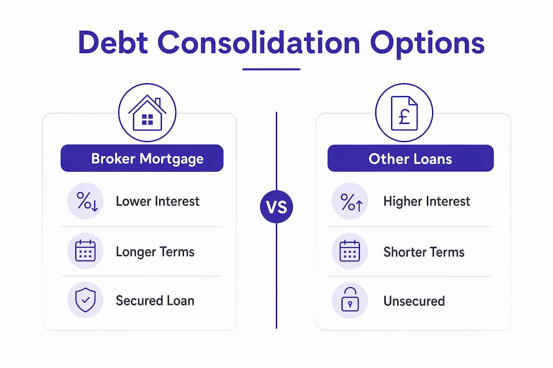 Infographic comparing debt consolidation options