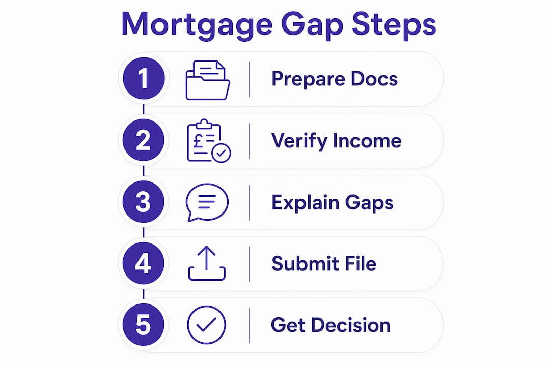 Infographic outlining mortgage contract gap steps