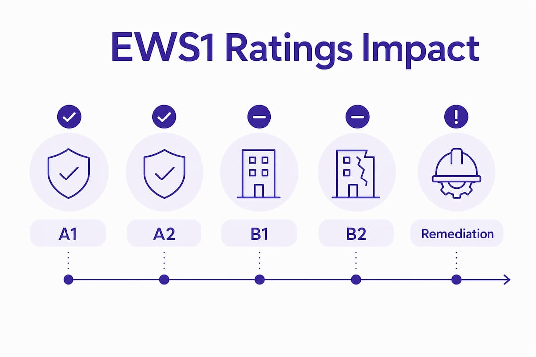Infographic showing EWS1 rating impact hierarchy
