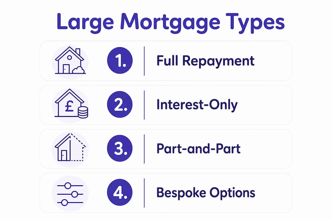 Infographic showing types of large mortgages