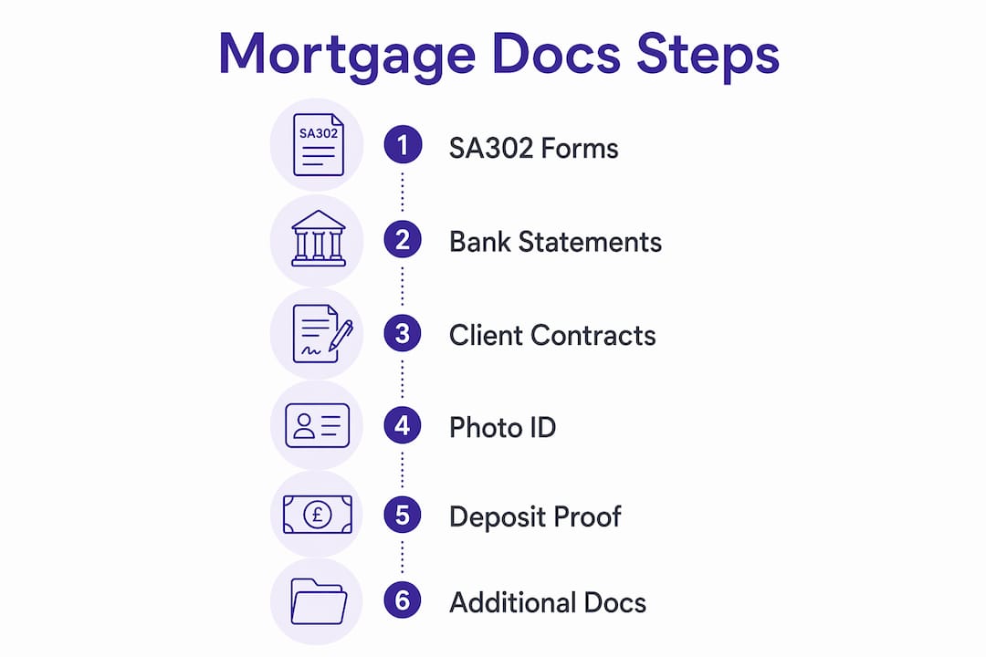 Infographic showing mortgage document steps for subcontractors