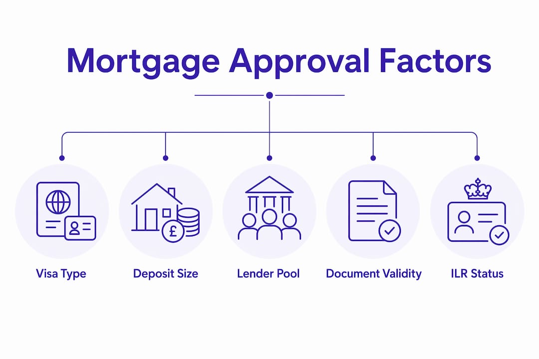 Infographic showing mortgage approval factors hierarchy