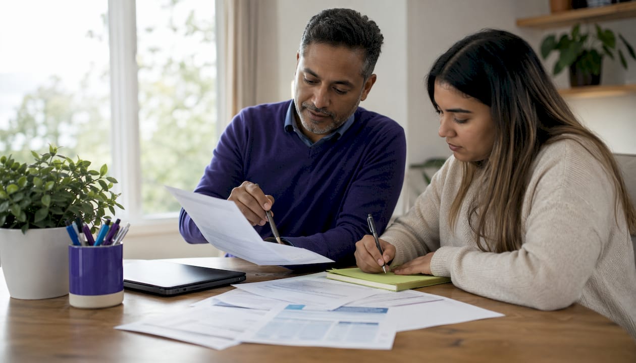Team discussing CIS mortgage documents