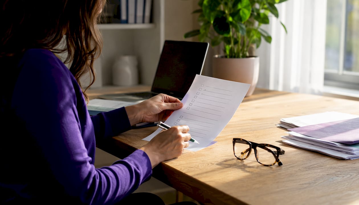 Lender reviewing eligibility checklist