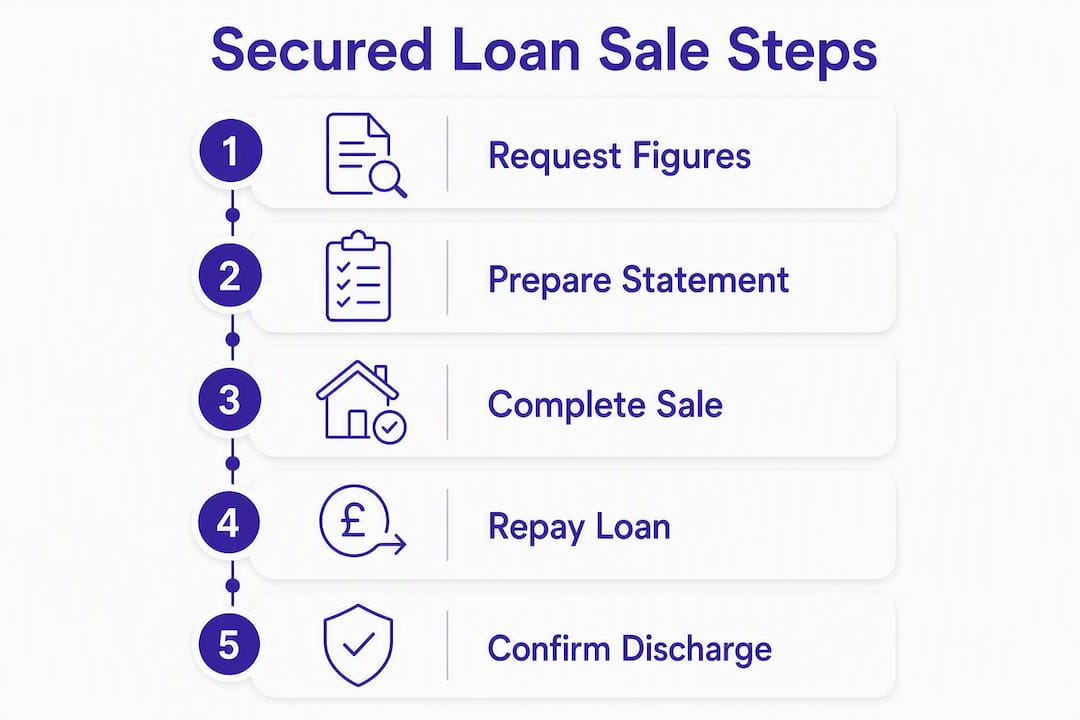 Infographic outlining secured loan repayment steps during property sale