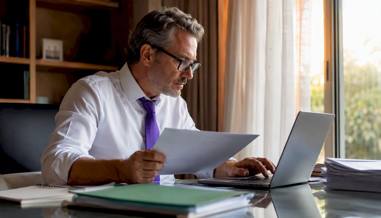 Conveyancer working on sale completion paperwork