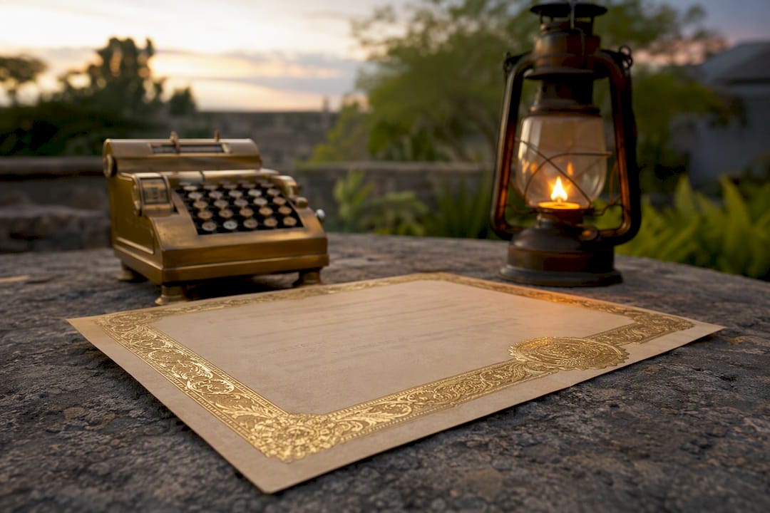 Index-linked gilt certificate on table with calculator
