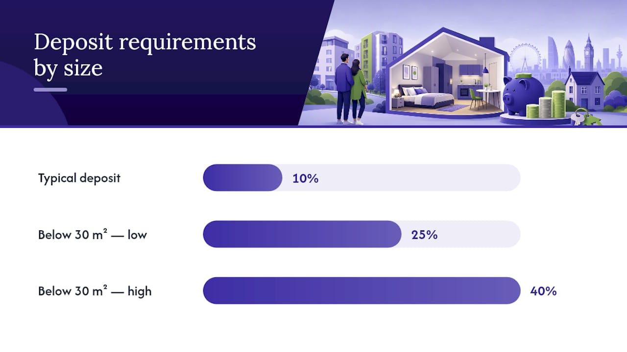 Comparison of studio flat deposit percentages
