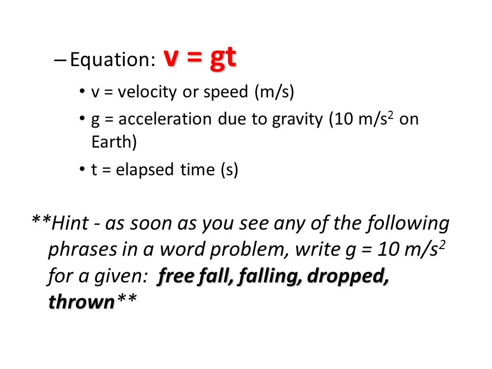 The speed of a falling apple increases as it is accelerated by gravity, and is at a maximum at the point of impact