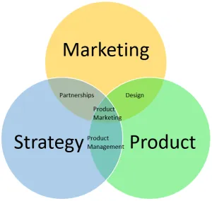 Venn diagram that displays the roles within a company.