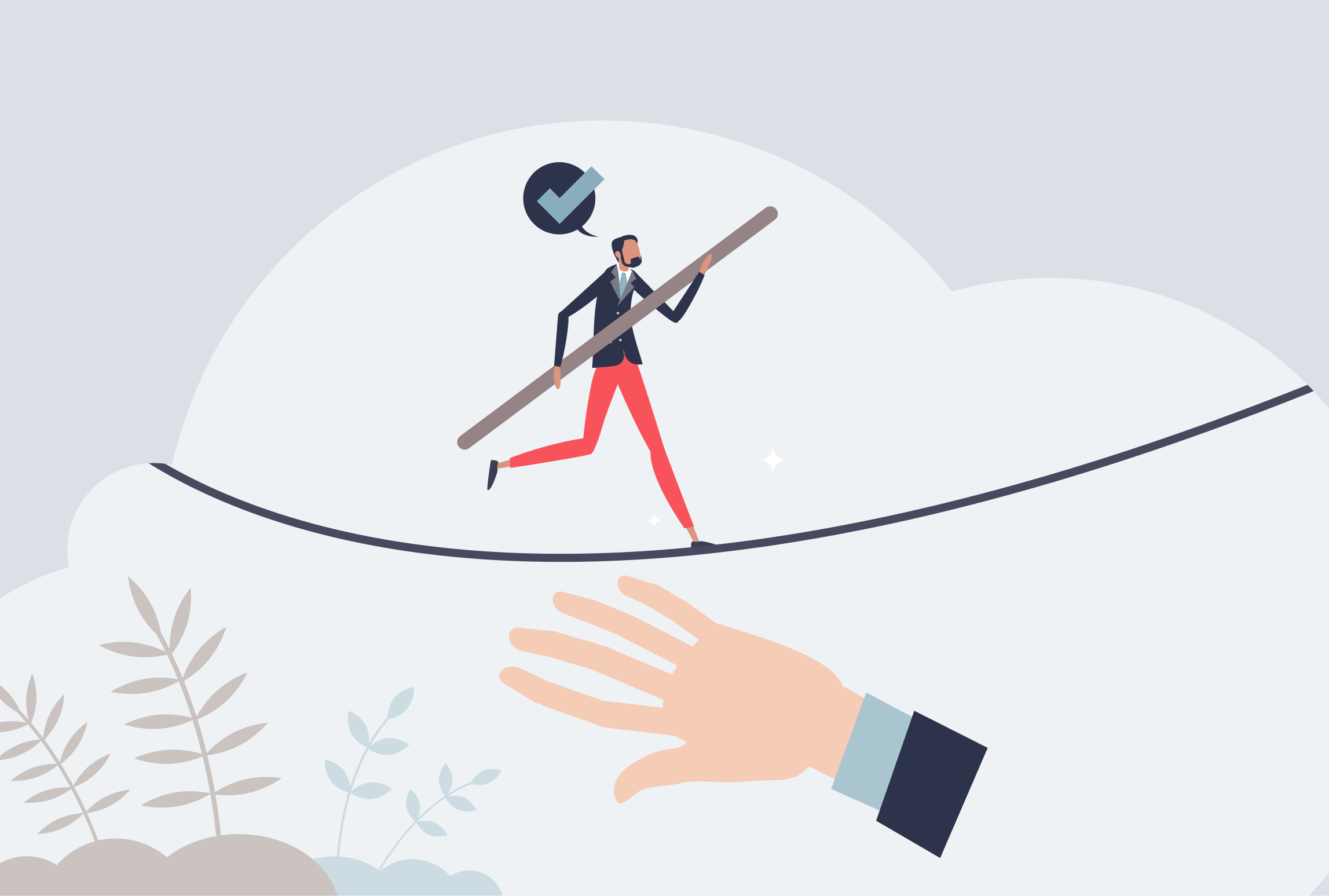 Person balancing concept 