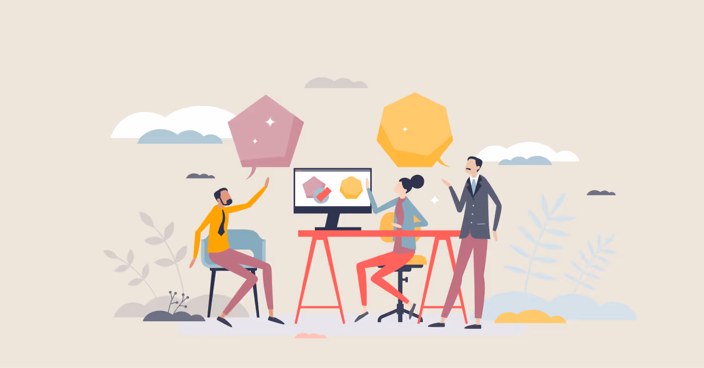 vector image of people discussing agentic ai in insurance