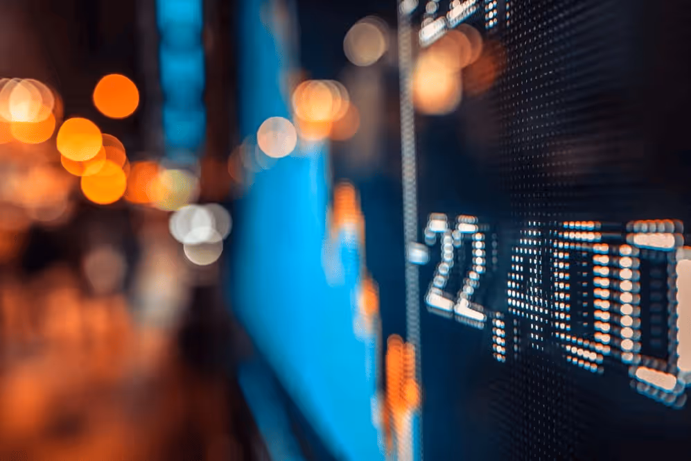 Financial market data display