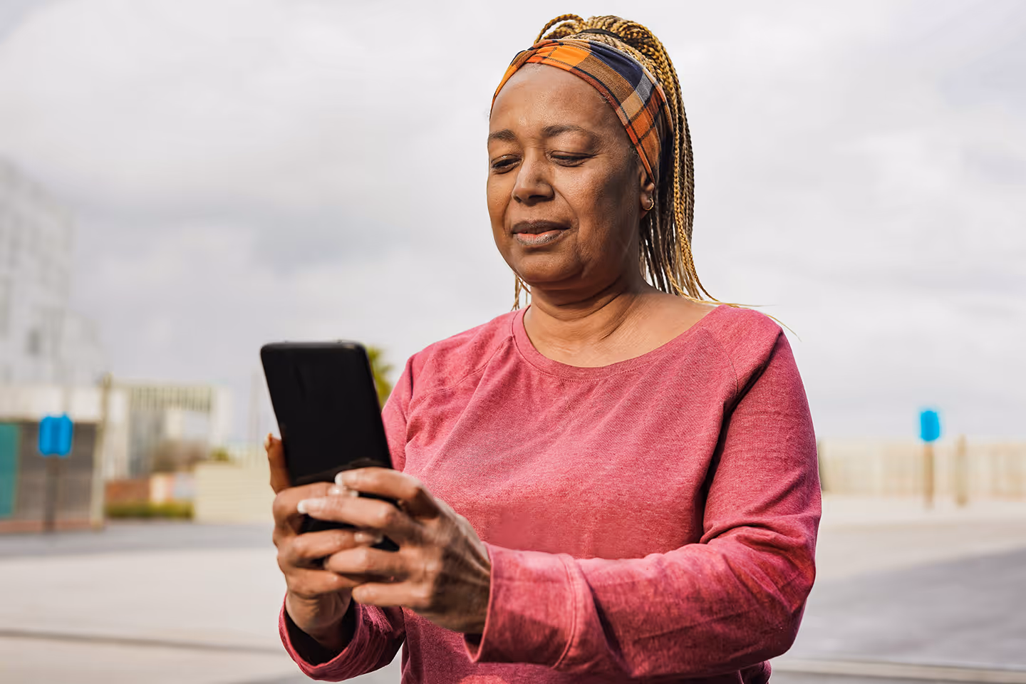 Woman holding a mobile phone