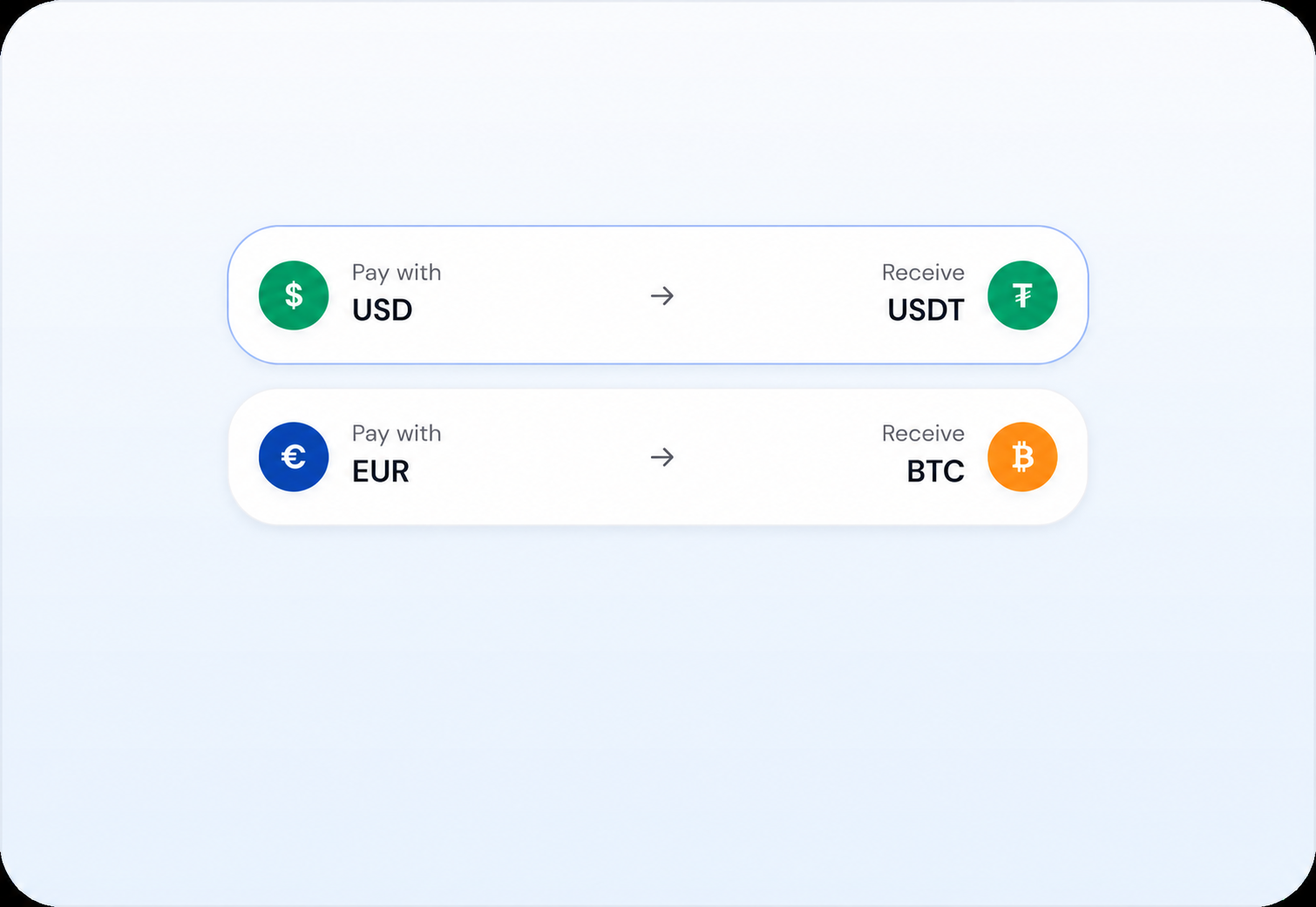 Choose Your Currency & Asset