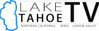 Lake Tahoe TV logo featuring the outline of Lake Tahoe on the left and bold white text reading 'Lake Tahoe TV', with smaller text indicating Northern California, Reno, and Carson Valley.