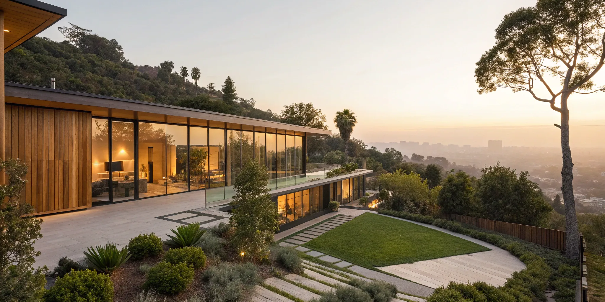 A modern home achieved through integrated architectural design and construction.