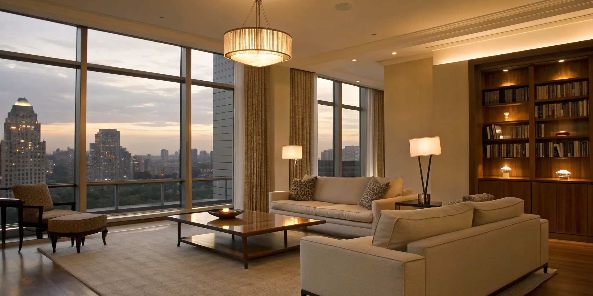 The living room of a modern custom home, a result of the design build process.