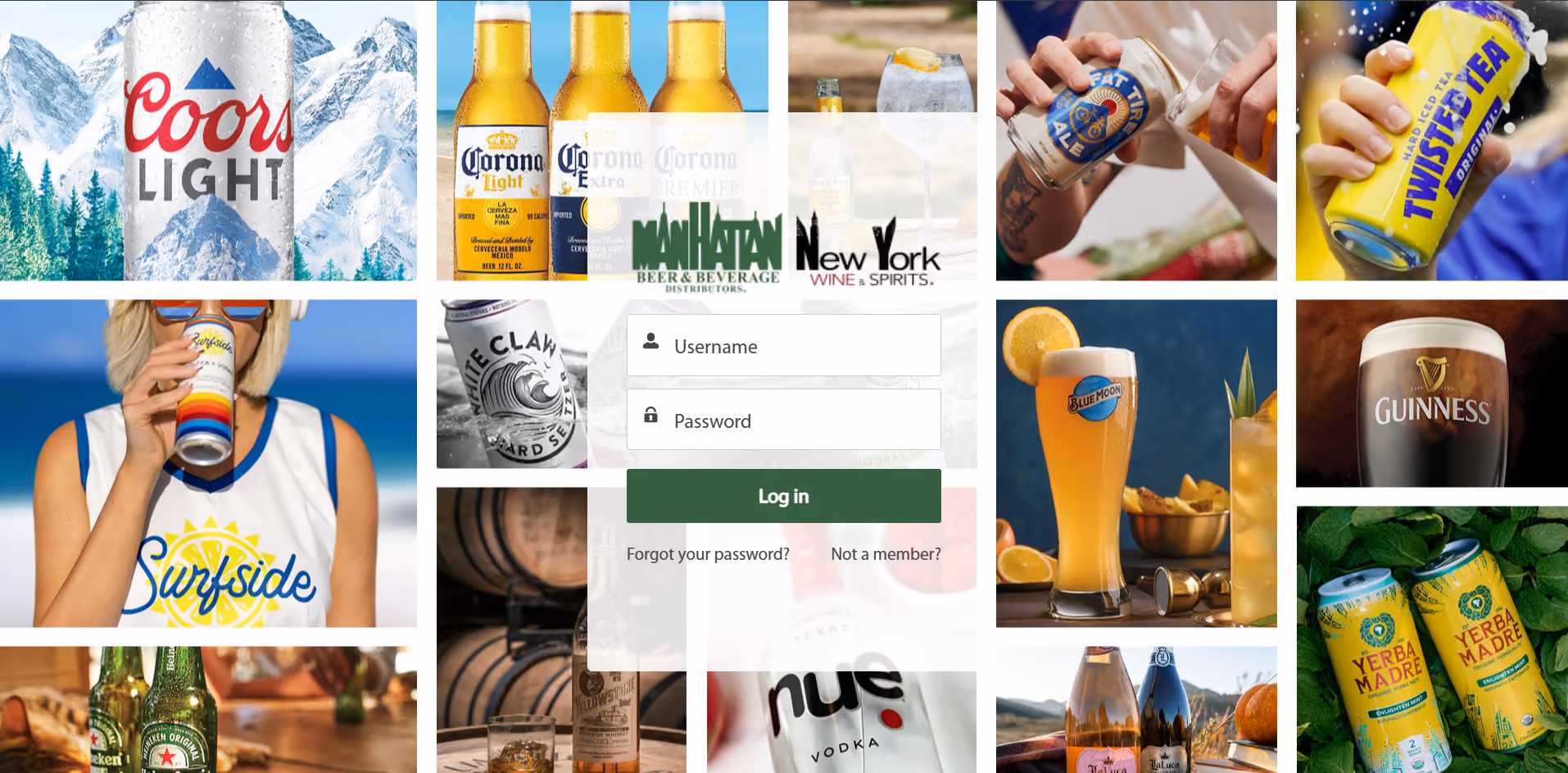 An image of the login page for MBBD's customer portal